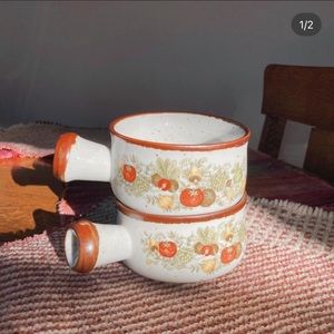 Matching soup bowls